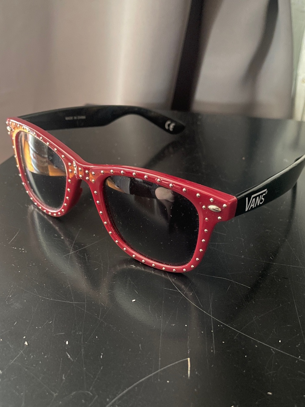 Vans Red Frame Sunglasses with Black Temples